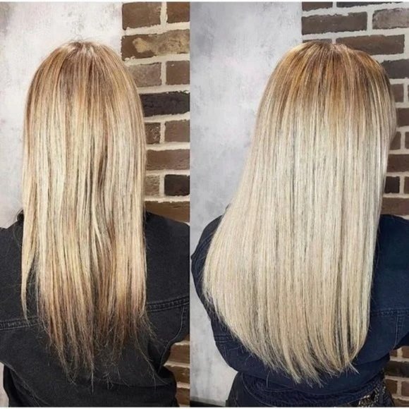 High Quality Human Hair Extensions Blonde Straight 14" inches - Picture 4 of 5